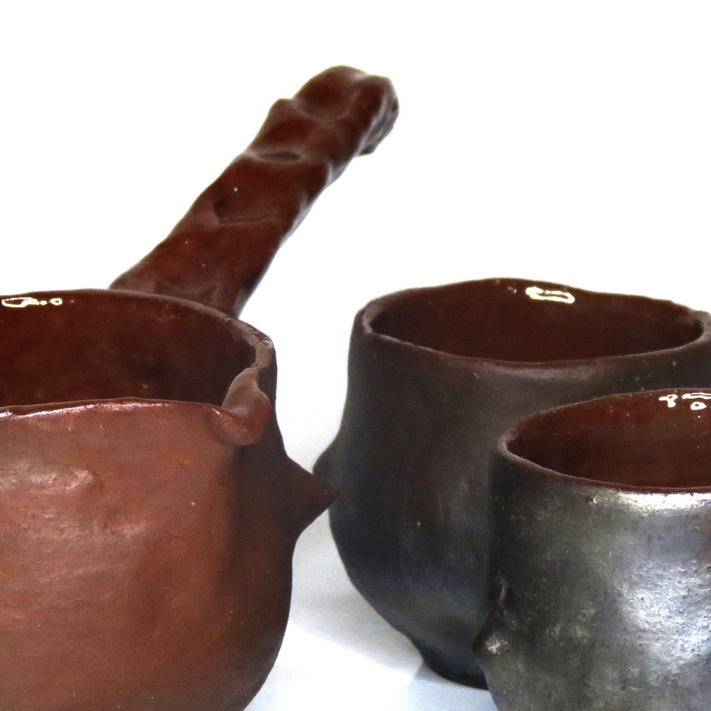 "Sivilceli" 3 Parça Cezveli Kahve Takımı